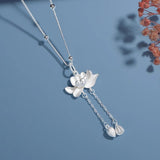 Lotus Dew Drop Silver Necklace