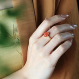 Natural Nanhong Agate Ring