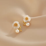 Precious Bloom Jade & Pearl Studs