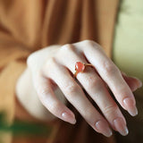 Natural Nanhong Agate Ring