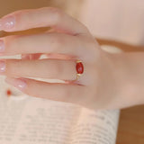Vitality Red Agate Slim Ring