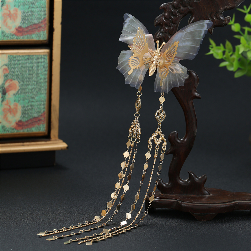 Golden Flow Butterfly Hairpin