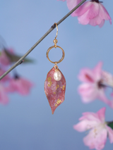 Pink Gold Inlay Petal Earrings