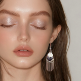 Nocturnal Orchid Filigree Shell Earrings