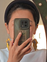 Golden Iris Hand-painted Earrings