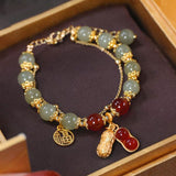 Lucky Peanut  Double Strand Bracelet