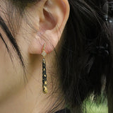 Floral Gilded Black Drop Earrings