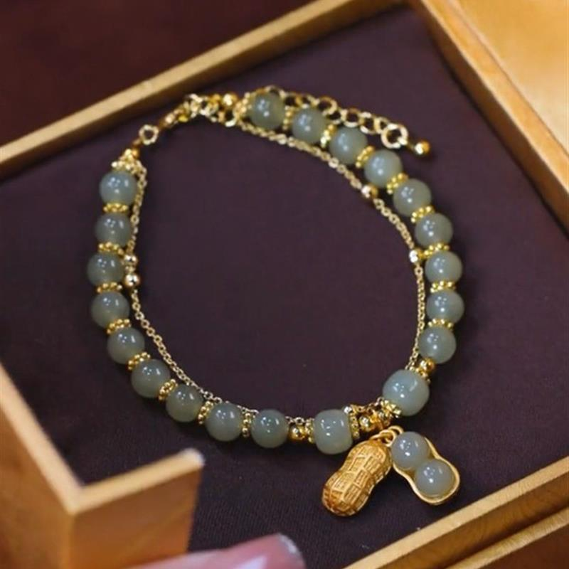 Lucky Peanut  Double Strand Bracelet