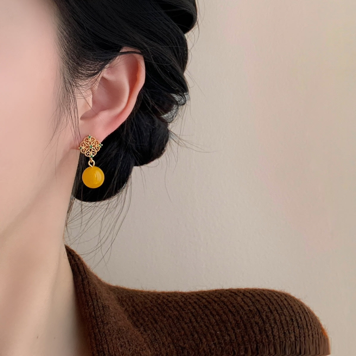 Honey Candy Filigree Earrings