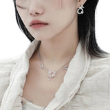 Chalcedony Circle Butterfly Necklace