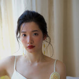 Golden Wave Pearl Drop Earrings