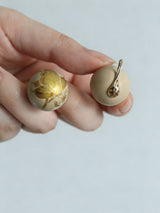 Butterfly Sphere Sand Beige Earrings