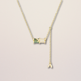 Exquisite Green Bamboo Zirconia Necklace
