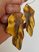 Golden Iris Hand-painted Earrings