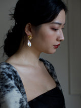 Sculptural Gilded Muse Pearl Drops