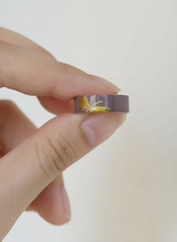 Muted Purple Lacquer Silver Ring