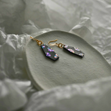 Radiant Ebony Daisies Lacquer Earrings