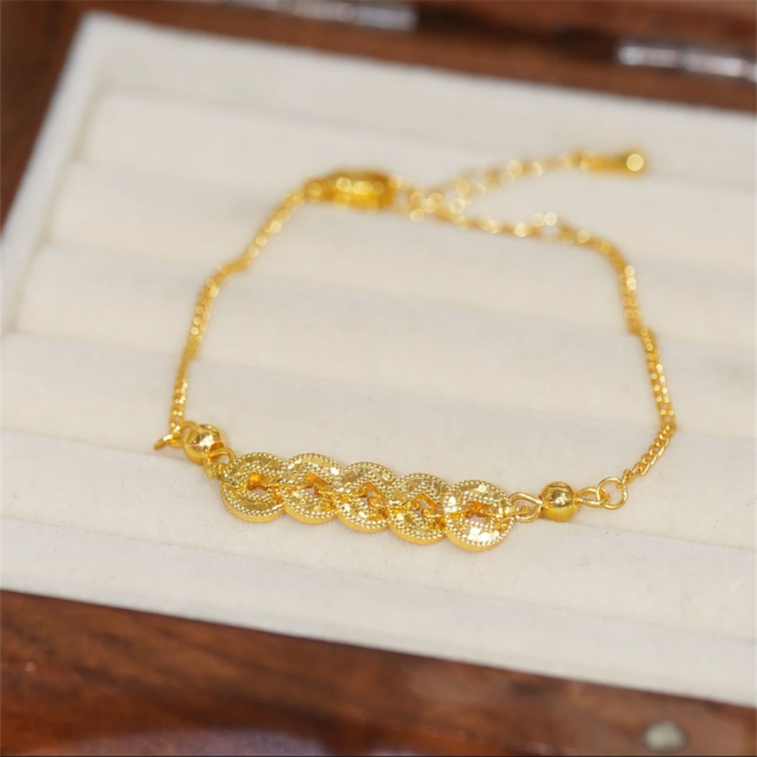 Five Emperors Gold Coin Bracelet