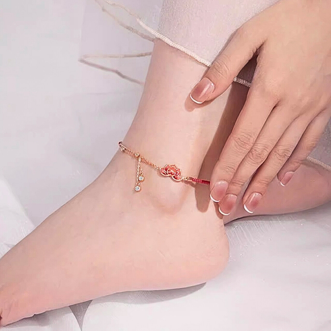 Red Lotus Rope Anklet