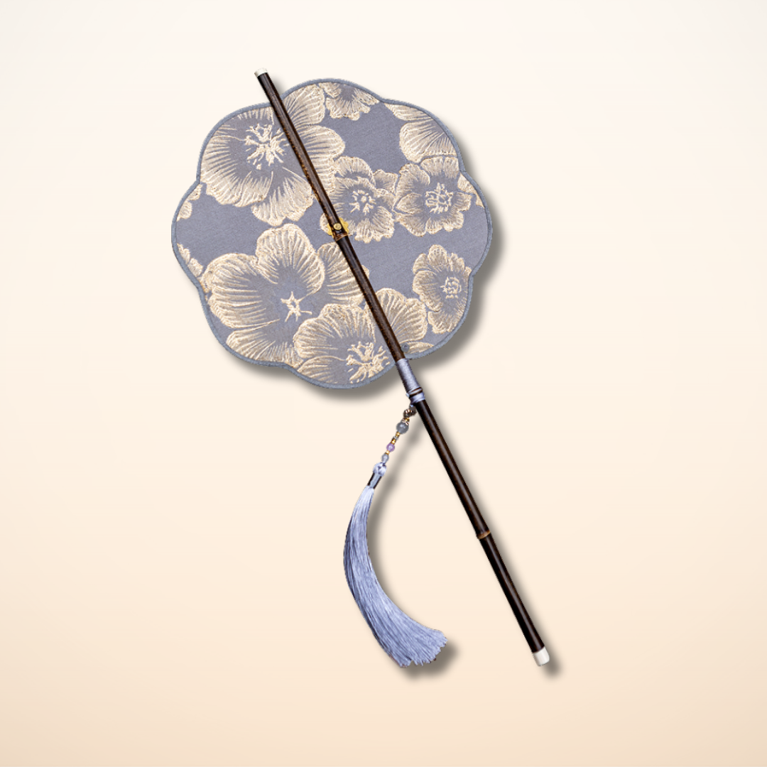 Chrysanthemum Gold Embroidery Fan