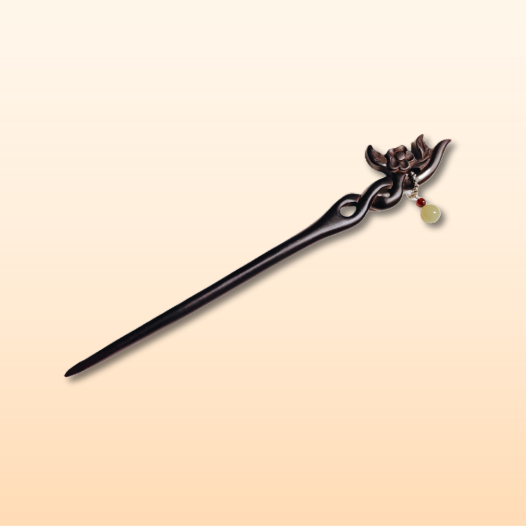 Plum Bone Orchid Hair Stick