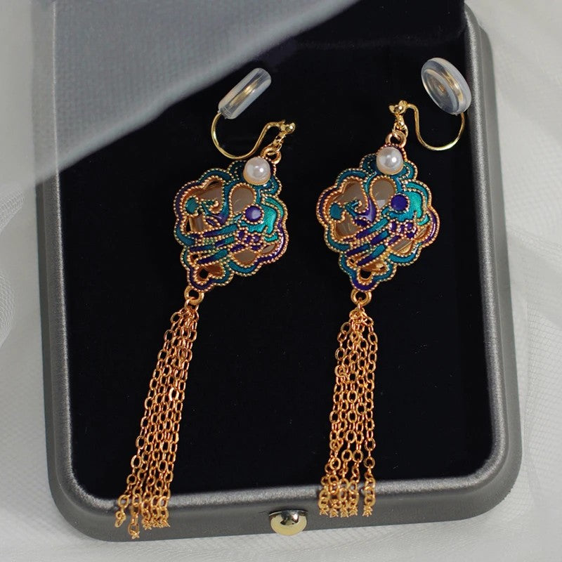 Dazzling Champagne Tassel Earrings