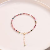 Rainbow Tourmaline Simple Anklet