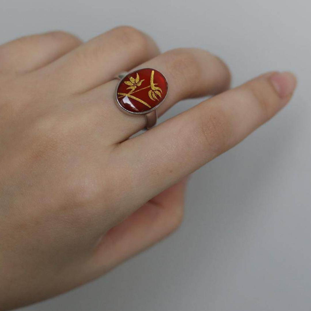 Crimson Orchid Lacquer Ring