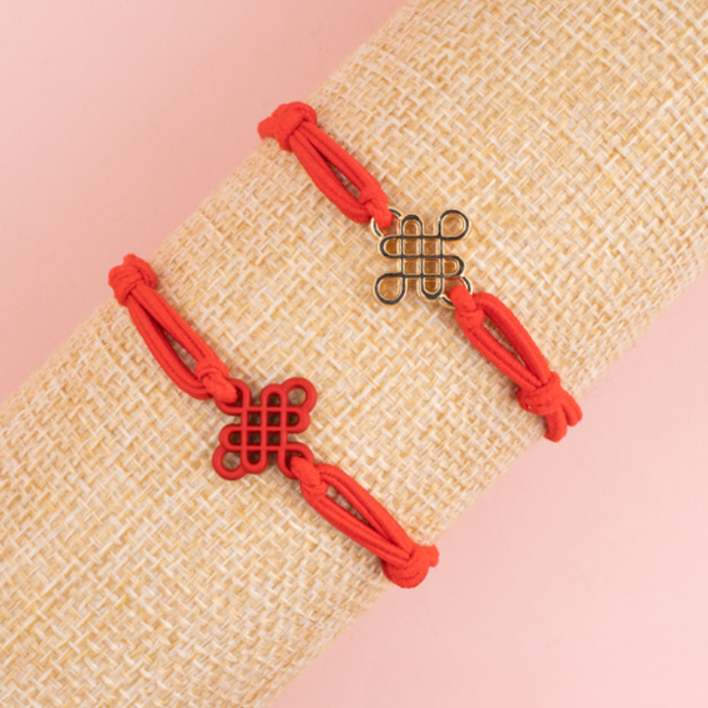 Eternal Knot Red Hair Tie