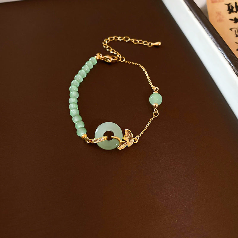 New Ancient Jade Ginkgo Bracelet