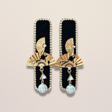 Statement Double Fan Black Hairpin