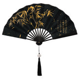 Golden Bamboo Calligraphy Fan