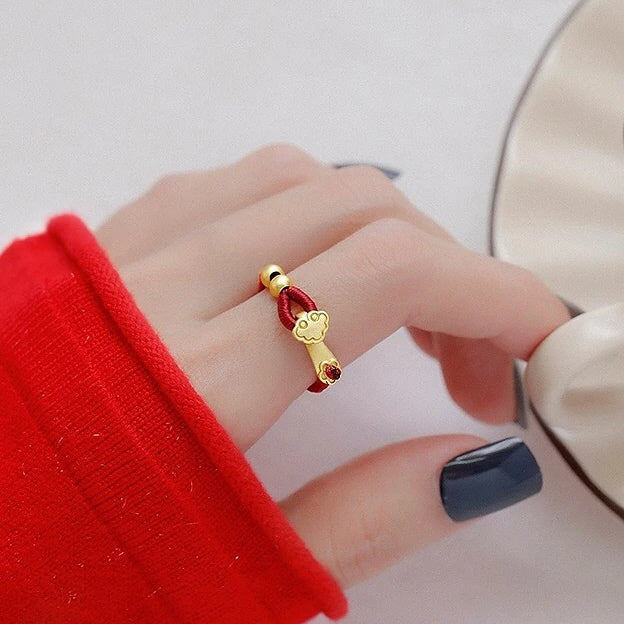 Ruyi Luck Red Cord Ring
