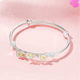 Peach Blossom Silver Bracelet