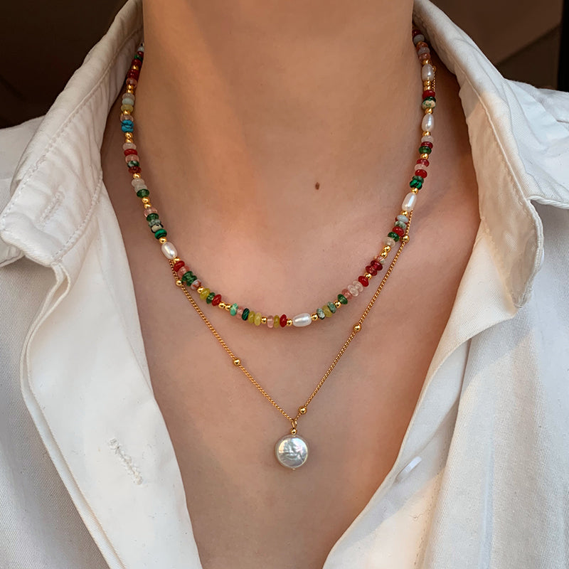 Dopamine Colored Beaded Necklace