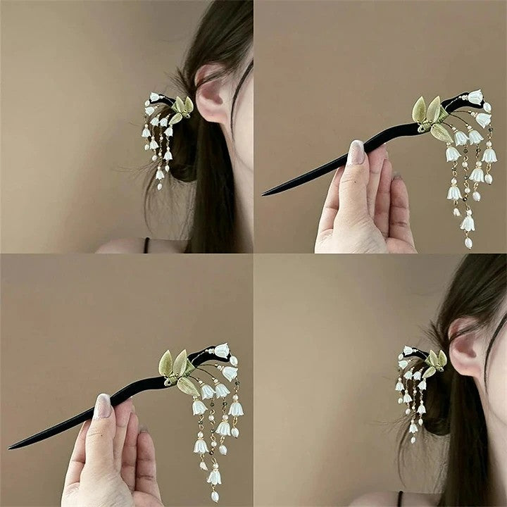 Lily of the Valley Tassel Hairstick