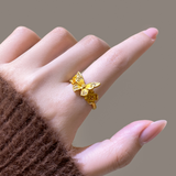 Ancient Sand Goldwing Butterfly Ring