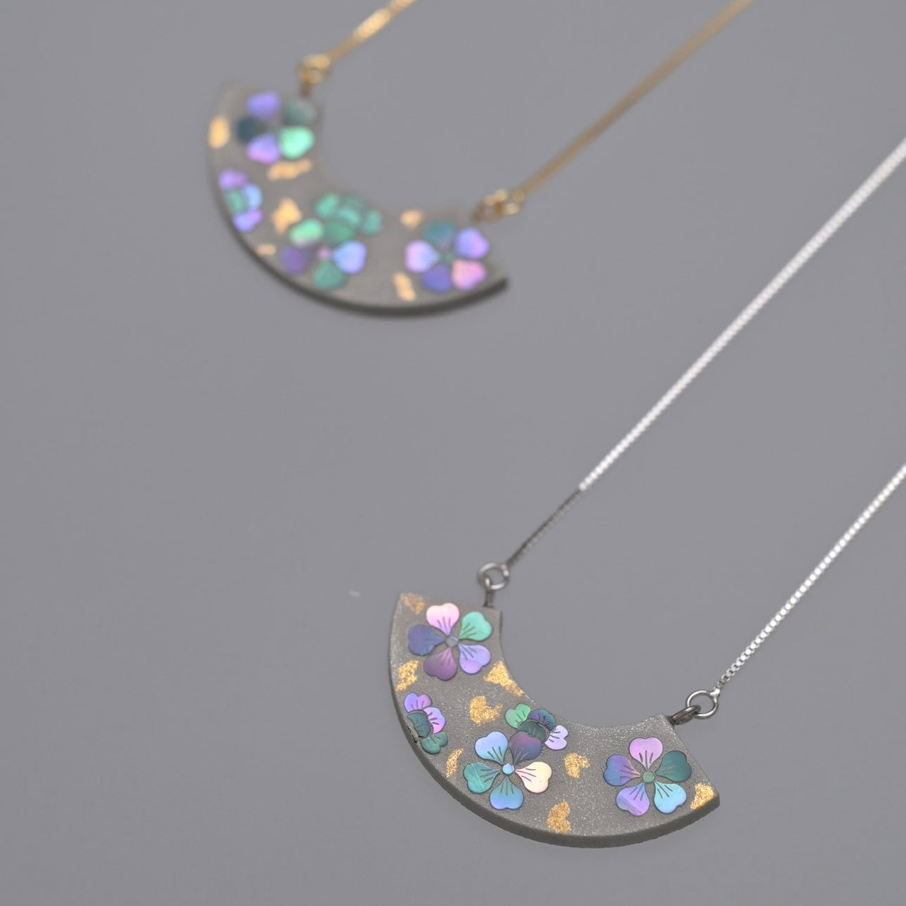 Crescent Blossom Lacquer Necklace