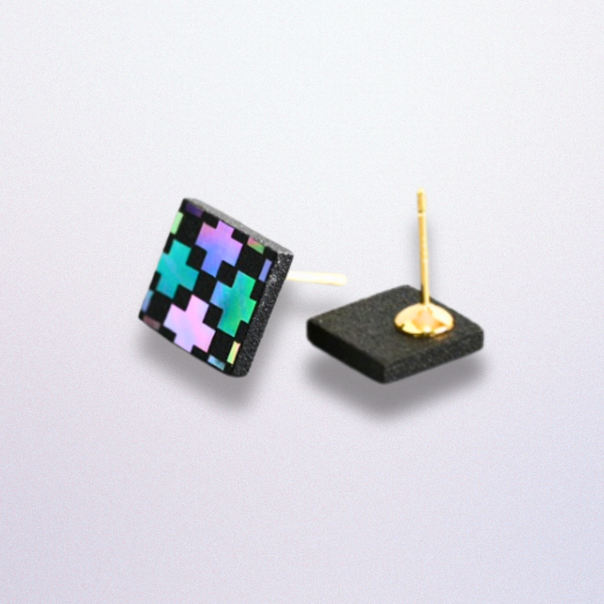 Square Flag Pattern Earrings