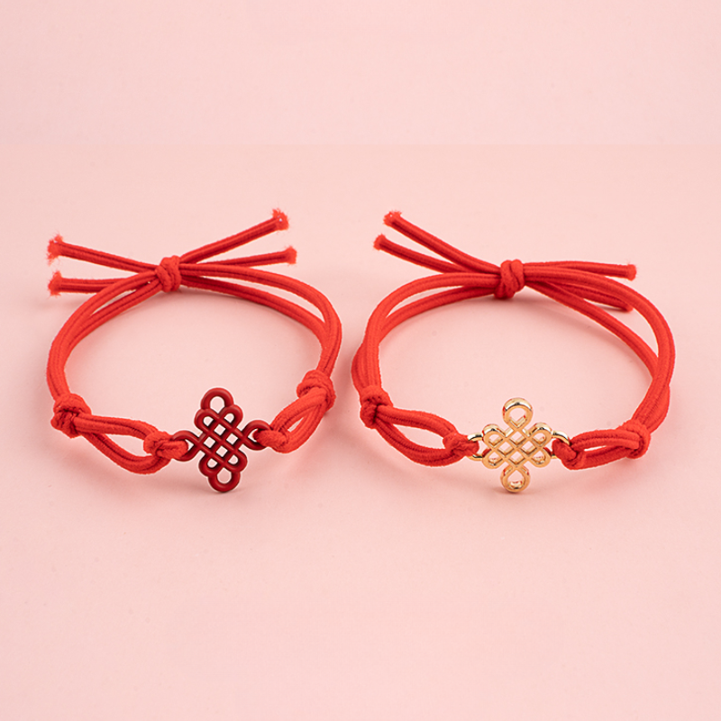Eternal Knot Red Hair Tie