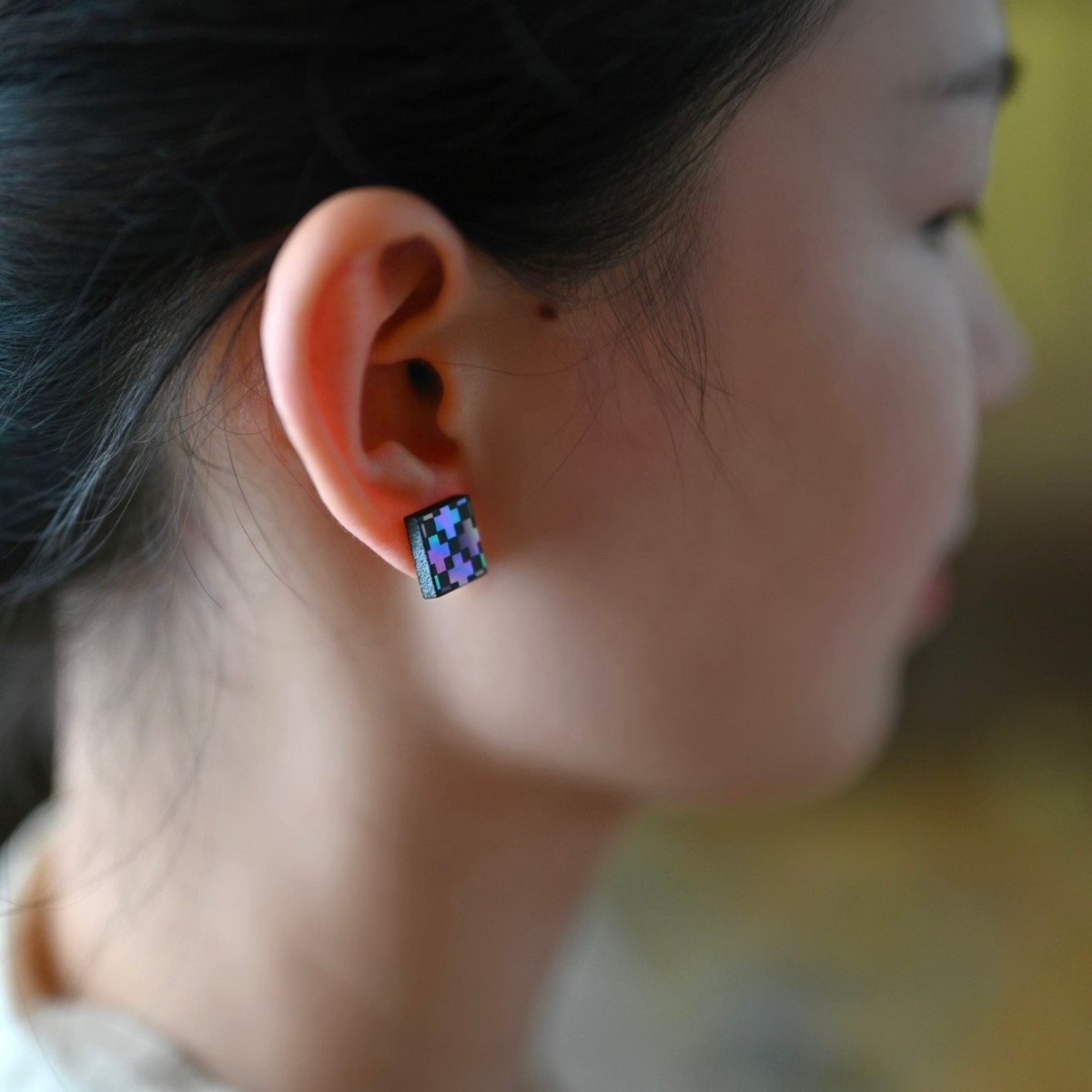 Square Flag Pattern Earrings