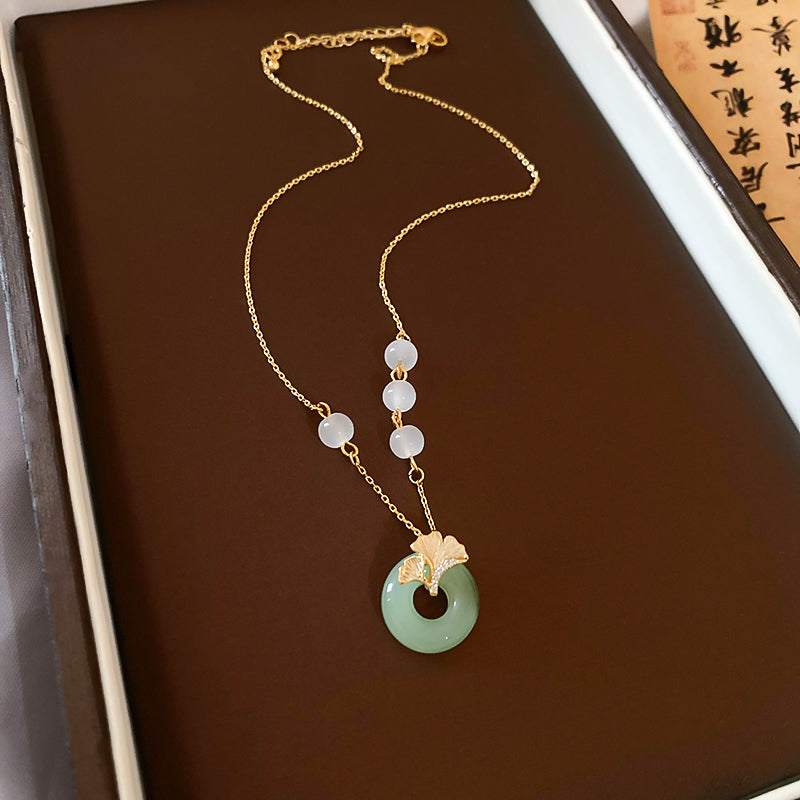 New Ancient Jade Ginkgo Necklace