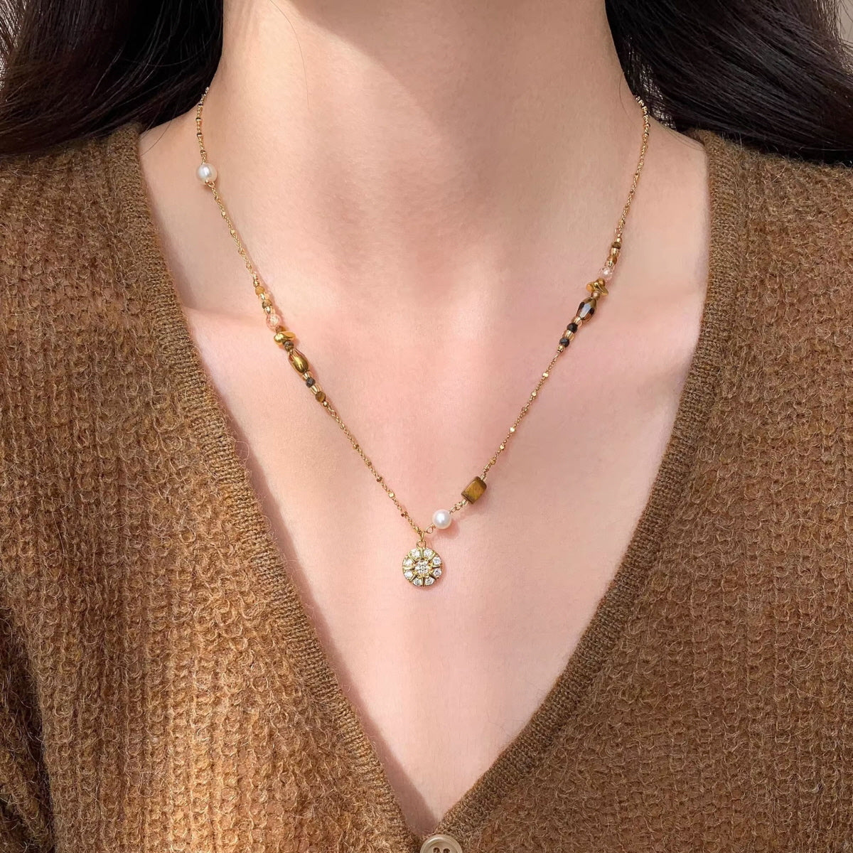 Golden Aura Tigers Eye Necklace