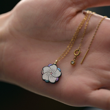 Camellia Lacquer Shell Necklace