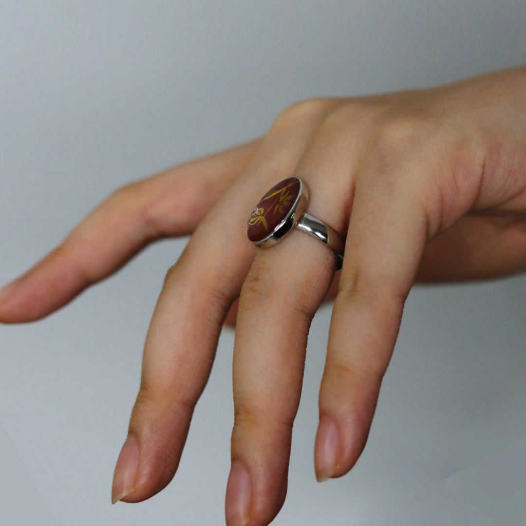 Crimson Orchid Lacquer Ring