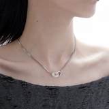 Versatile White Double-Ring Necklace
