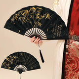 Golden Bamboo Calligraphy Fan