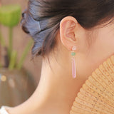 Radiant Pink Flower Drop Earrings