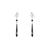 Silver Bamboo Statement Drop Earrings