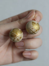 Butterfly Sphere Sand Beige Earrings